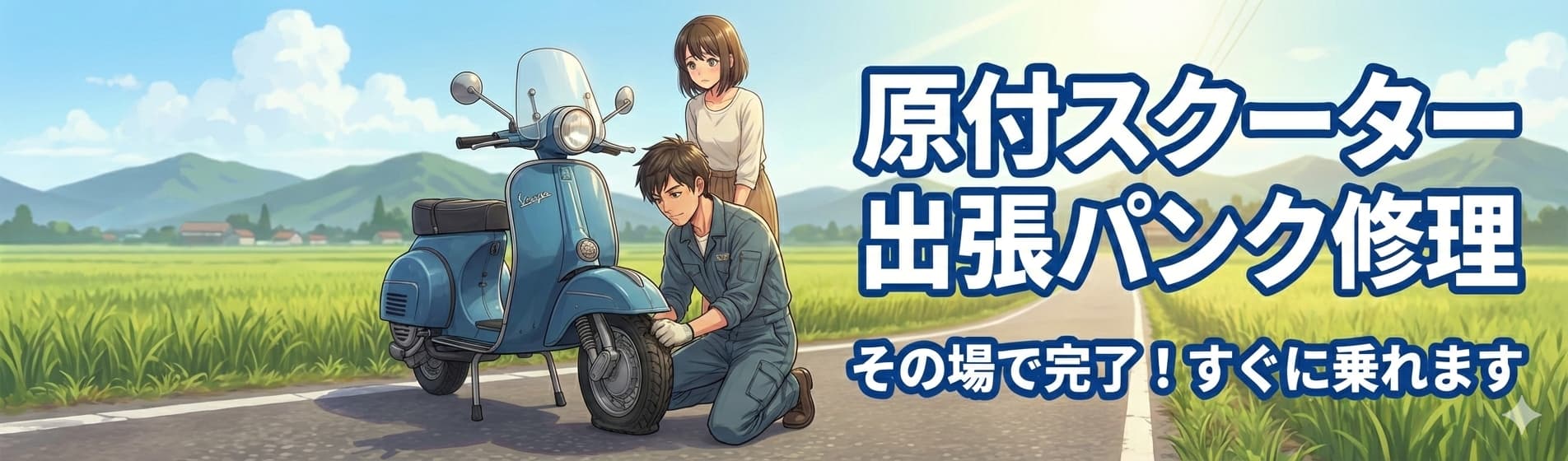 バイクロードサービス出張パンク修理と出張タイヤ交換