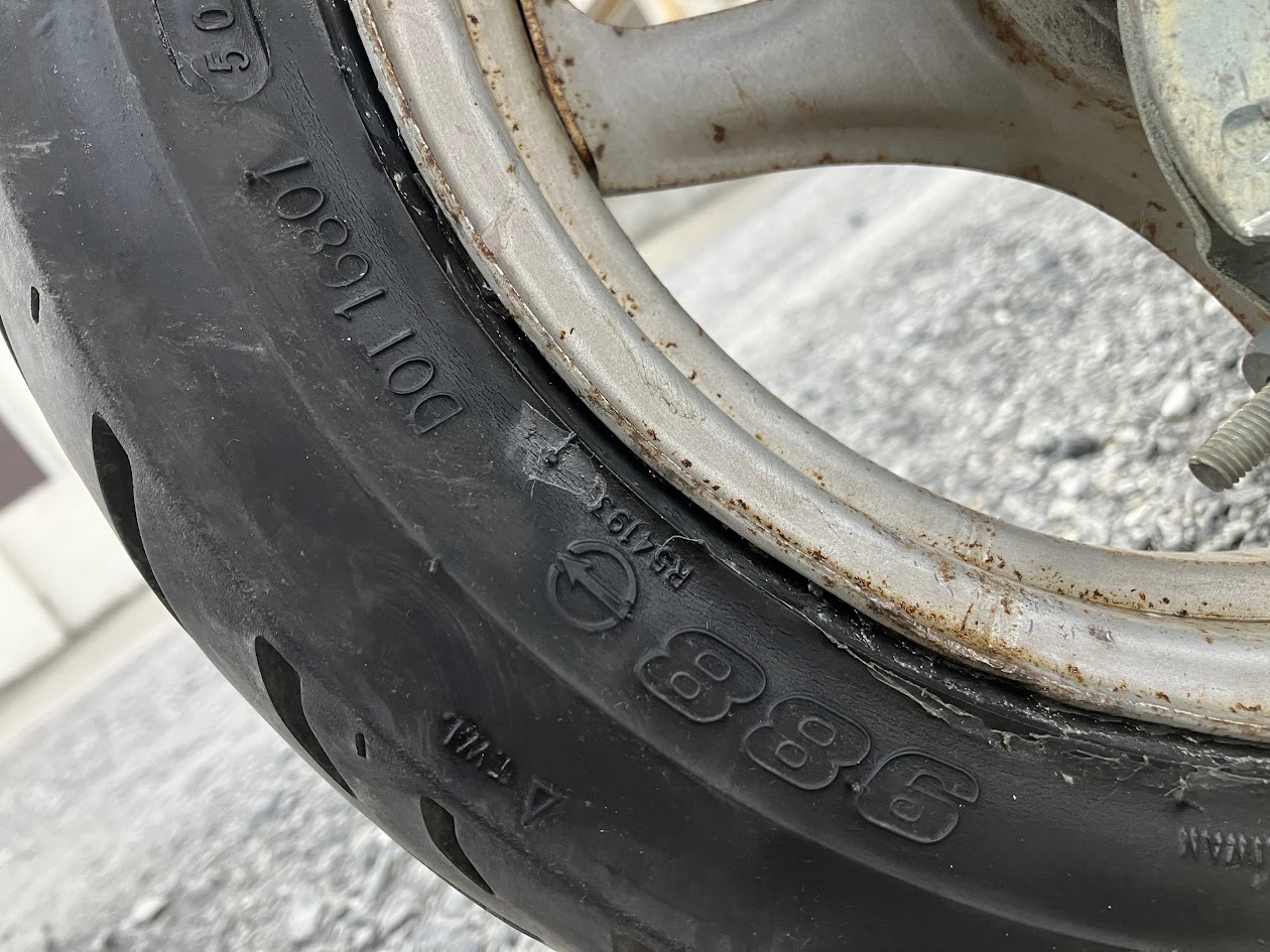 修正後のホンダDioフロントホイール 歪み修理完了